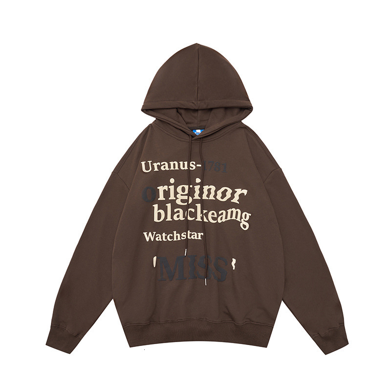 Plush student hooded letter hoodie women in autumn and winter loose fitting couple outfit with a bottom layer, lazy BF style jacket for women's f