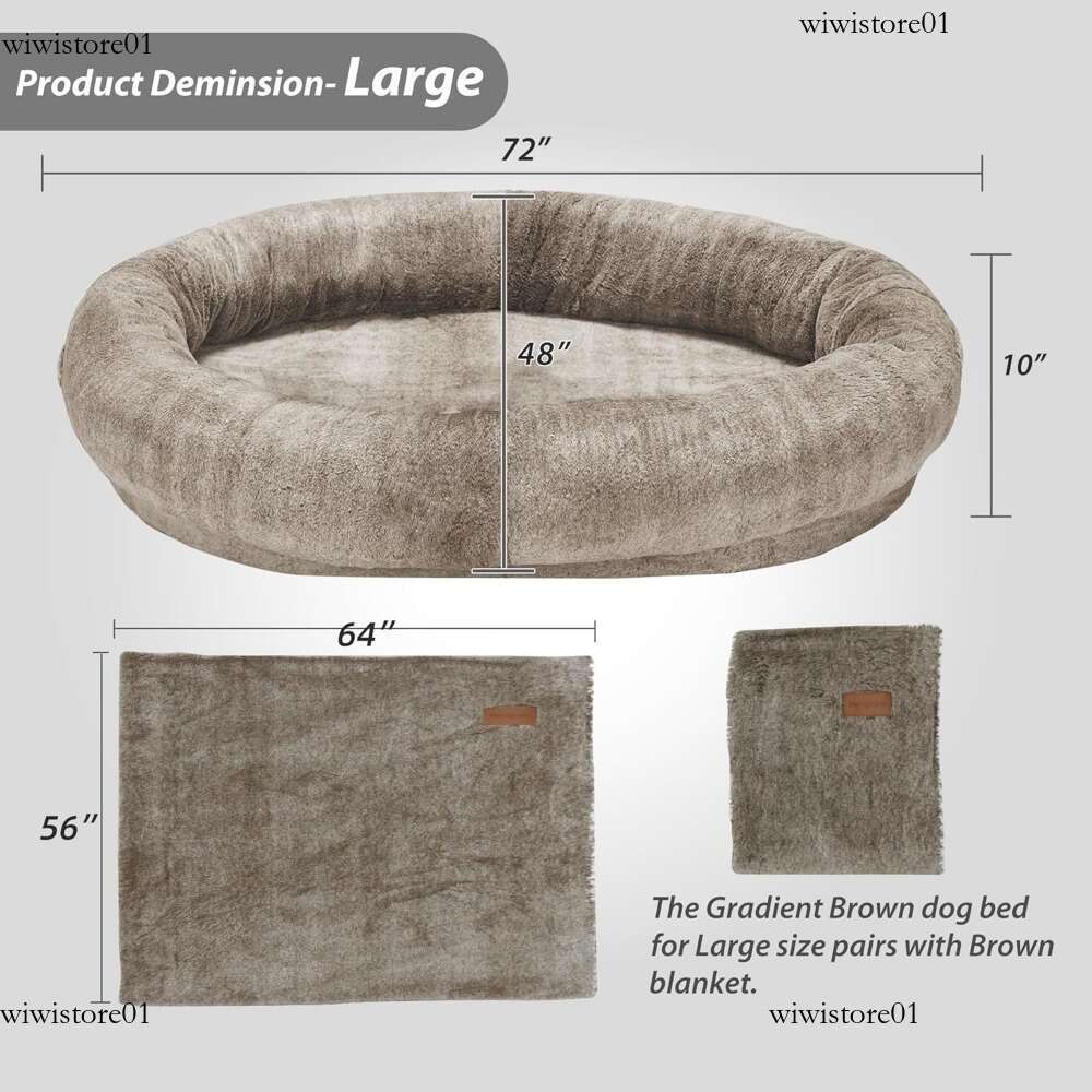 Large Human Dog Bed for Adults & Pets Giant Washable Beag with Breathable Fur Bury Orange dh5727163