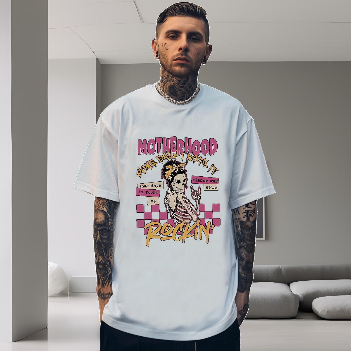 DIY Customized T Shirt For Man skull Polos 230g 100% Cotton Beach Loose Fit Custom Cartoon Breathable Short Sleeve Couples T Shirts