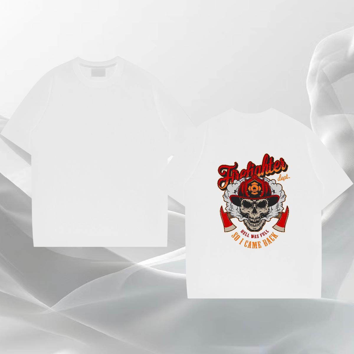 Stylist T Shirts Men skull Tshirts 230g Pure Cotton Daily Wear Wholesale Cartoon Printing L-4XL O-Neck Short Sleeve Men Tshirts