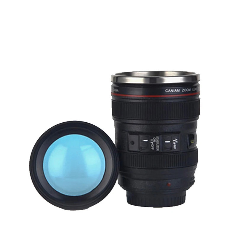 Stainless steel camera coffee lens cup white black unique gift Tazas 240806