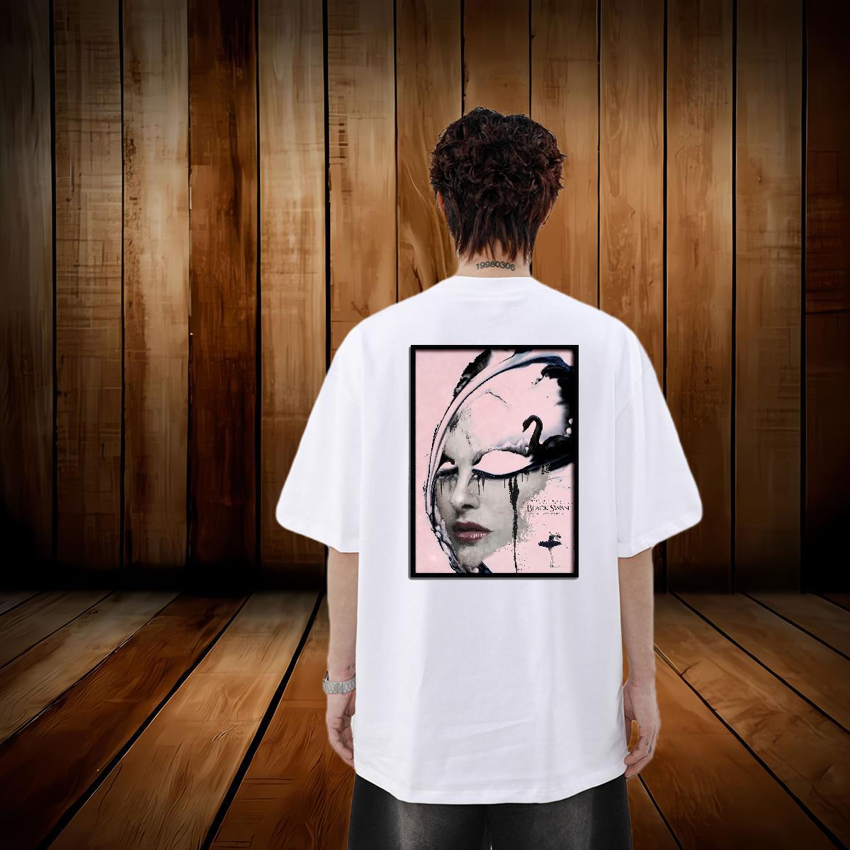 2024 New T shirt face Tees 230g Pure Cotton Daily Outfit Loose DIY Printed Breathable Short Sleeve Tshirt for Man Woman