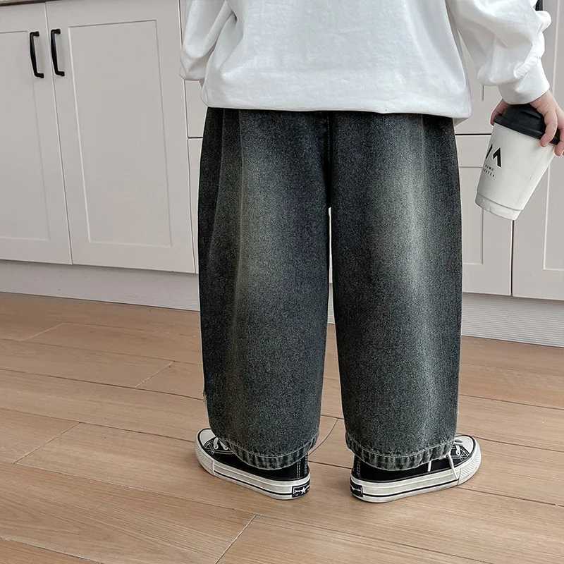 Jeans Boys Jean Pants Long Trousers Cotton 2024 Beauty Spring Autumn Babys Kids Pants Teenagers Outwear Childrens Clothing
