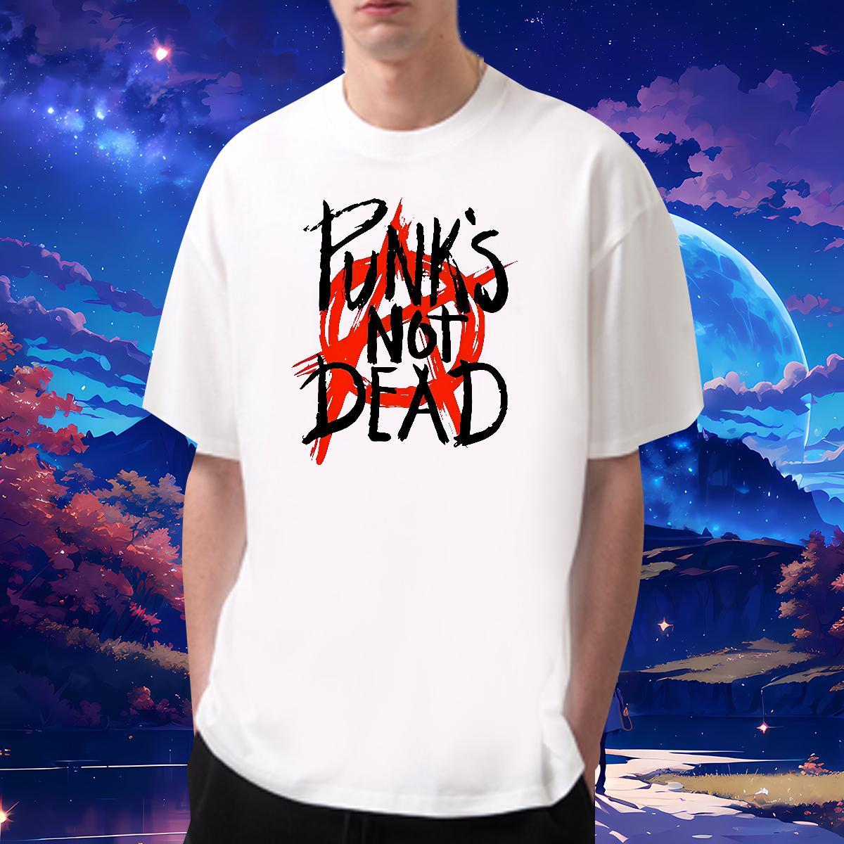 DIY T-Shirts for Men letter Polos 230g Pure Cotton Sports Casual Loose Skull Round Neck Short Sleeve Tshirts