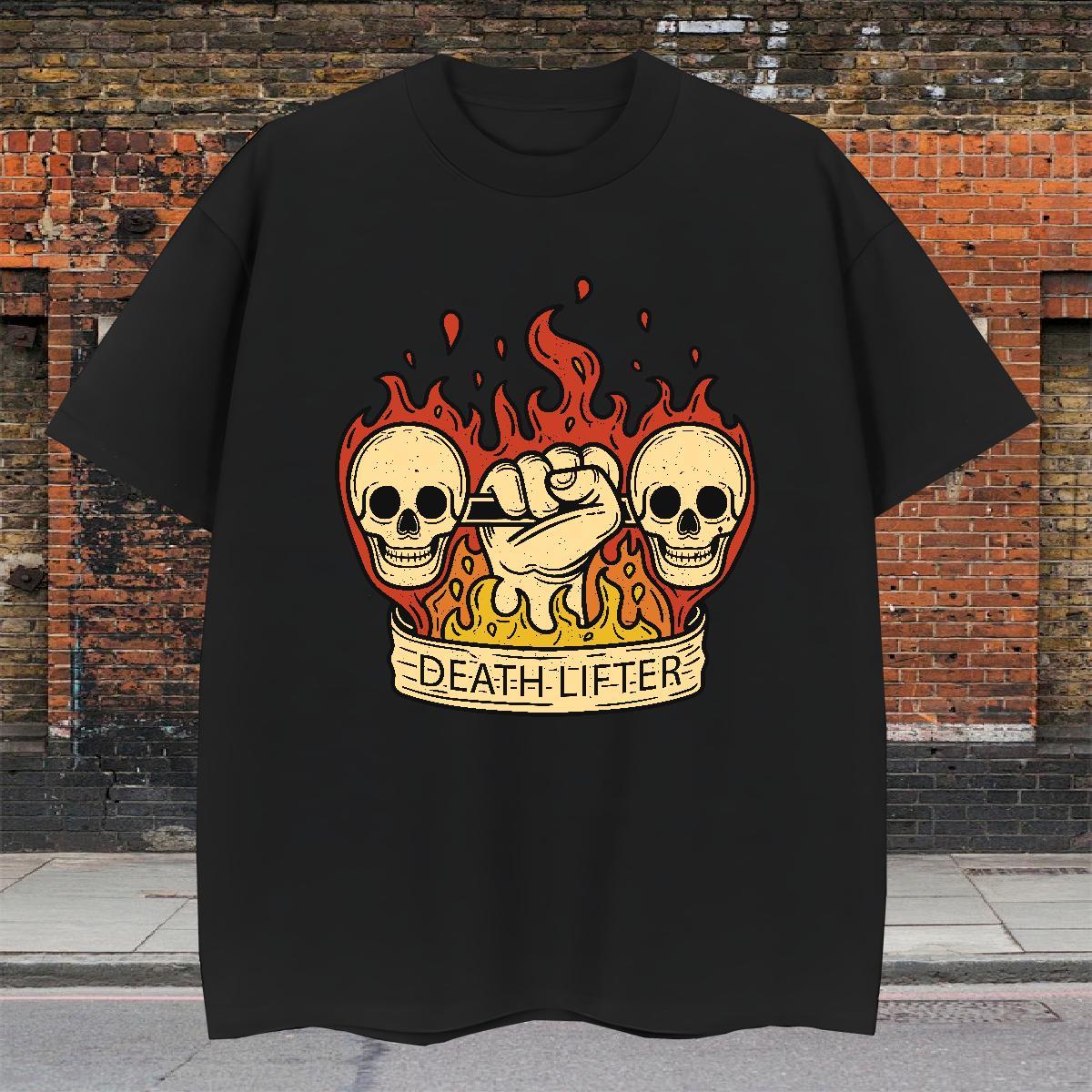 2024 T Shirt For Man skull Tshirts 230g 100% Cotton Street Popular Graphic Short Sleeve O-Neck Men Tops Tees