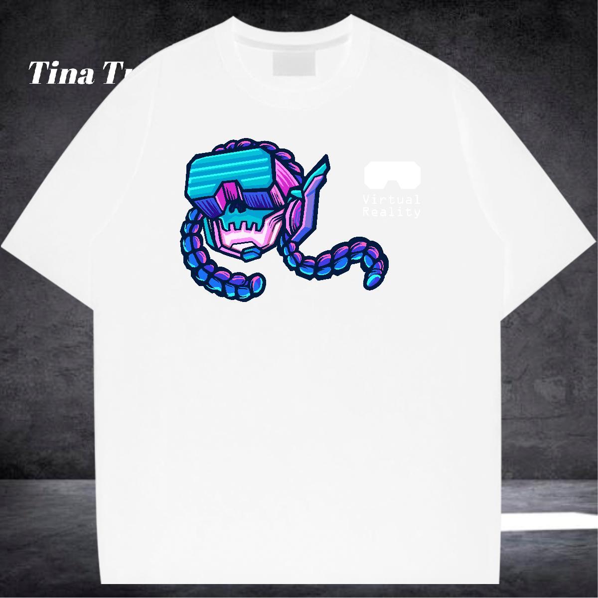 2024 T Shirts Men skull Tee Shirt 100% Cotton 230g Street Designer Oversized 4XL Crew Neck Breathable Men Tops Tees