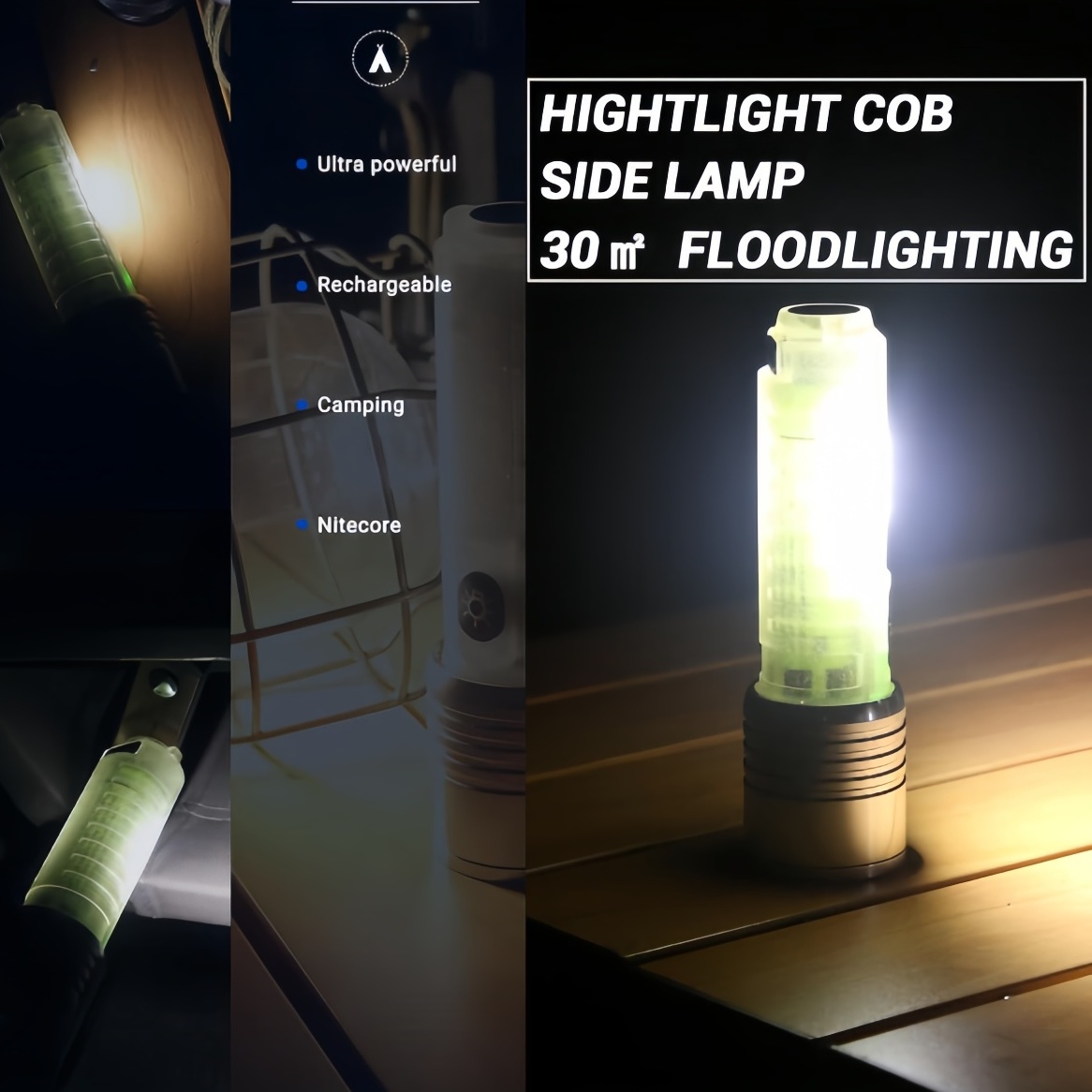 High Energy Telescopic White LED Flashlight - Compact & Efficient Night Time Emergency Lighting Tool with TYPE C Charging