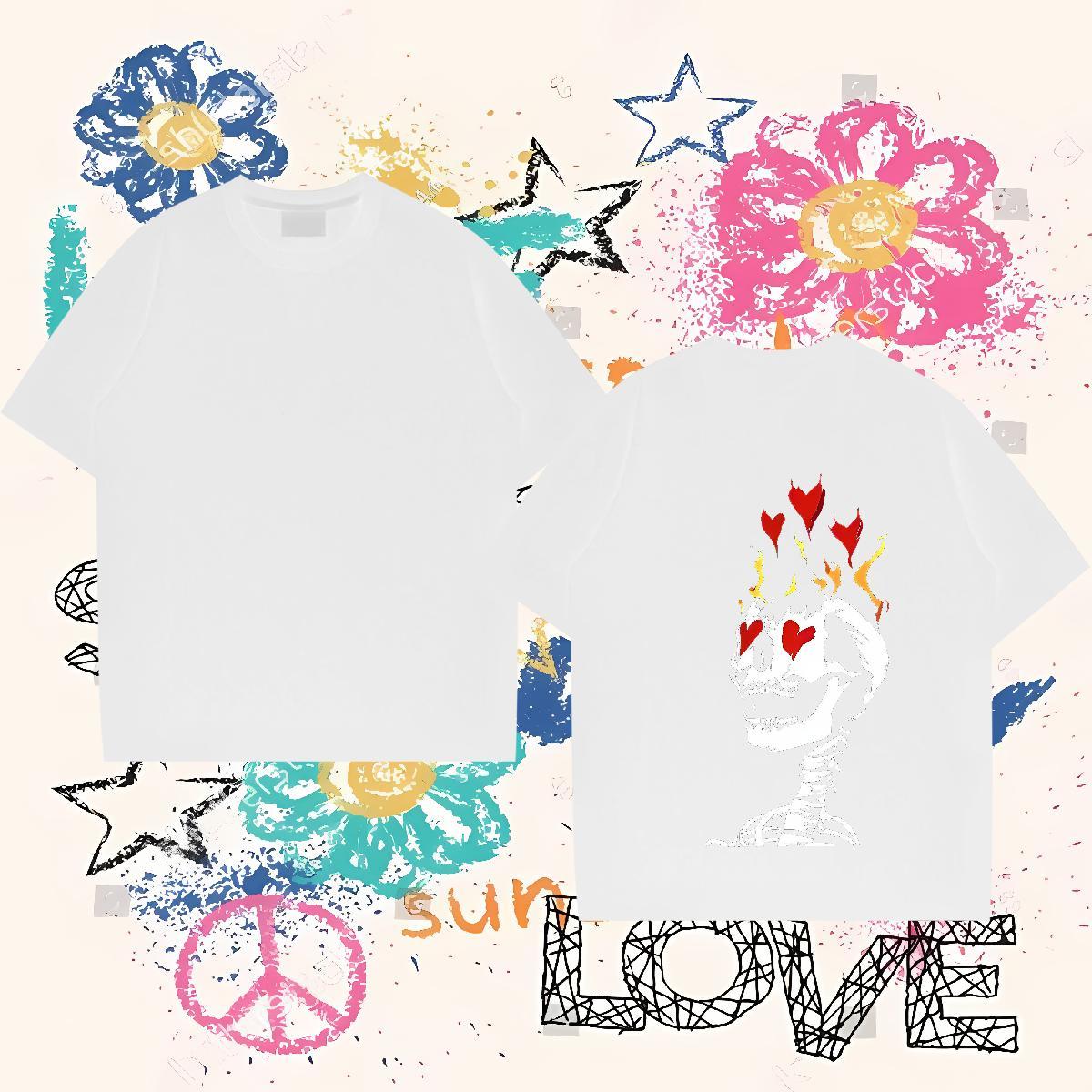 Fashion Design T Shirt For Man skull Top Tees 230g Cotton Summer Casual TOP Quality Customized Breathable Short Sleeve Couples T Shirts