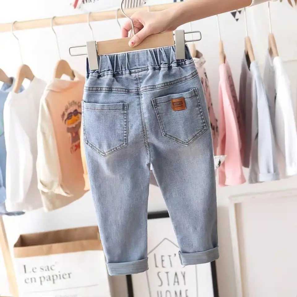 Jeans 2-10Y Kids Pants Big Boys Stretch Cowboy Long Jeans 2024 Spring Girl Children Korean Pencil Leggings Autumn Casual Denim Trouser