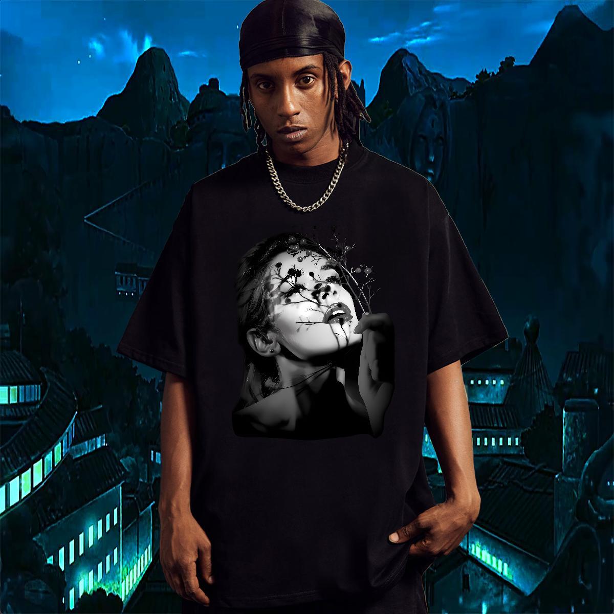 Designer Mens T Shirts flower Wear 230g Cotton Home Outdoor Popular Custom Printed Breathable Short Sleeve Tshirts