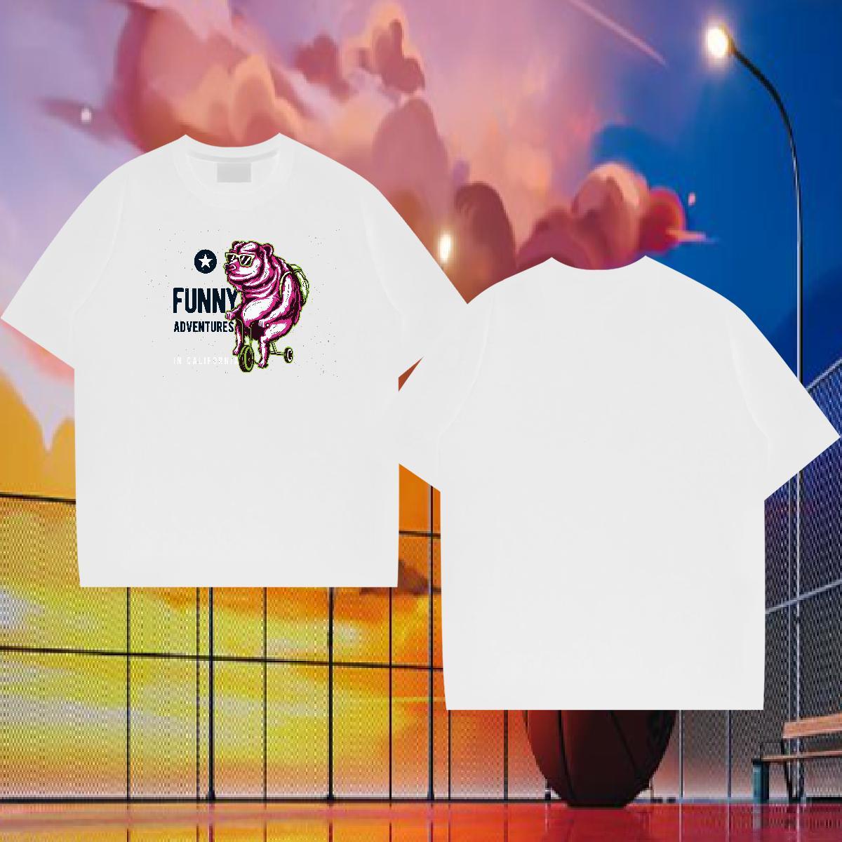 Custom T-Shirts ET Tops Shirt 230g 100% Cotton Summer Casual Unisex Cartoon Print Breathable Short Sleeve Mens Tshirts