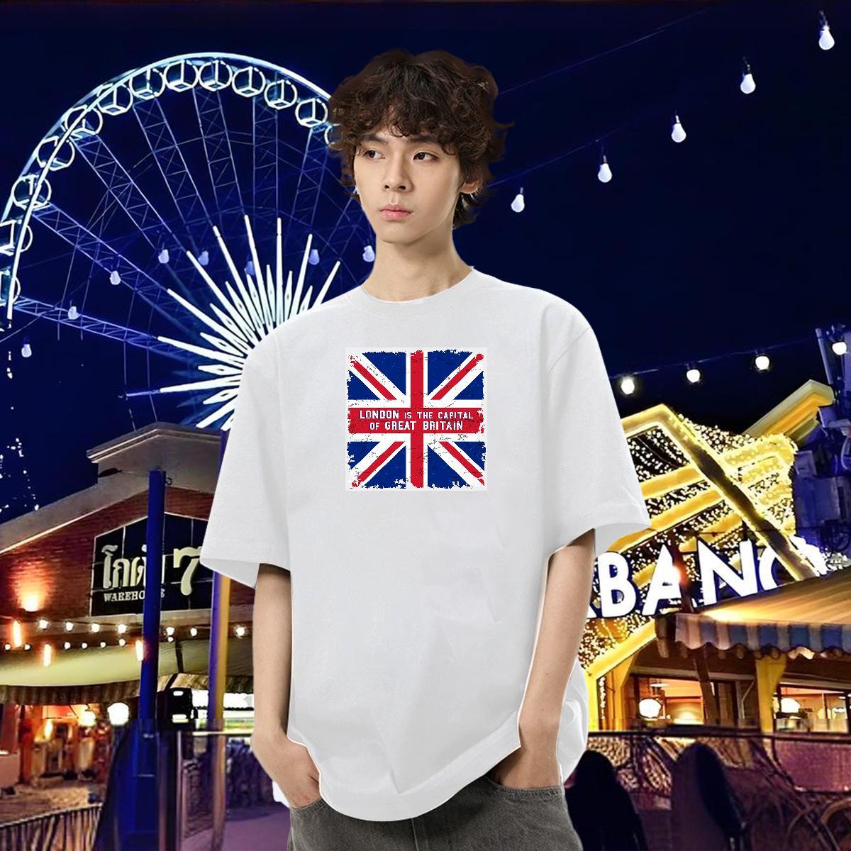 DIY T-Shirts for Men letter Tees Shirts 230g Pure Cotton Street Wear Unisex Custom Printed Breathable Short Sleeve Men Tops Tees