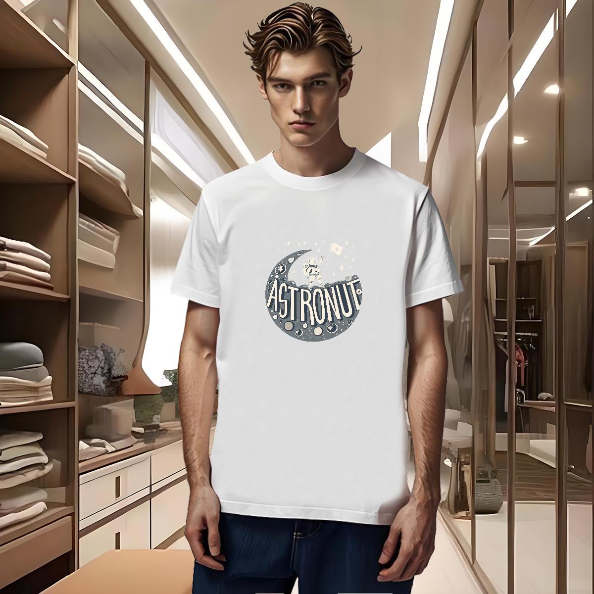 2024 New Man T Shirts spaceman Clothes 100% Cotton 230g Spring Summer Designer Plus Size Cartoon Pure Cotton Mens Tshirts
