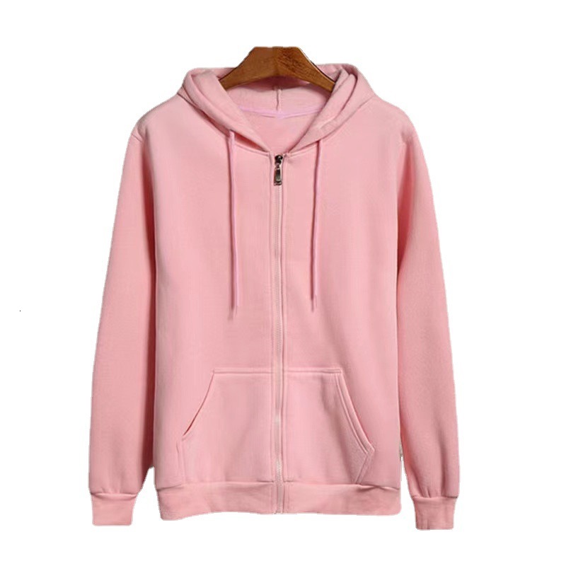 Loose oversize Korean version thickened and plush loose casual long sleeved hoodie solid color oversized jacket