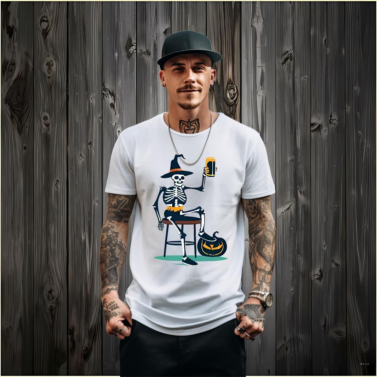 Custom T-Shirts for Men halloween Top Tees 230g Pure Cotton Street Classic Anime Breathable Soft Mens Tshirts