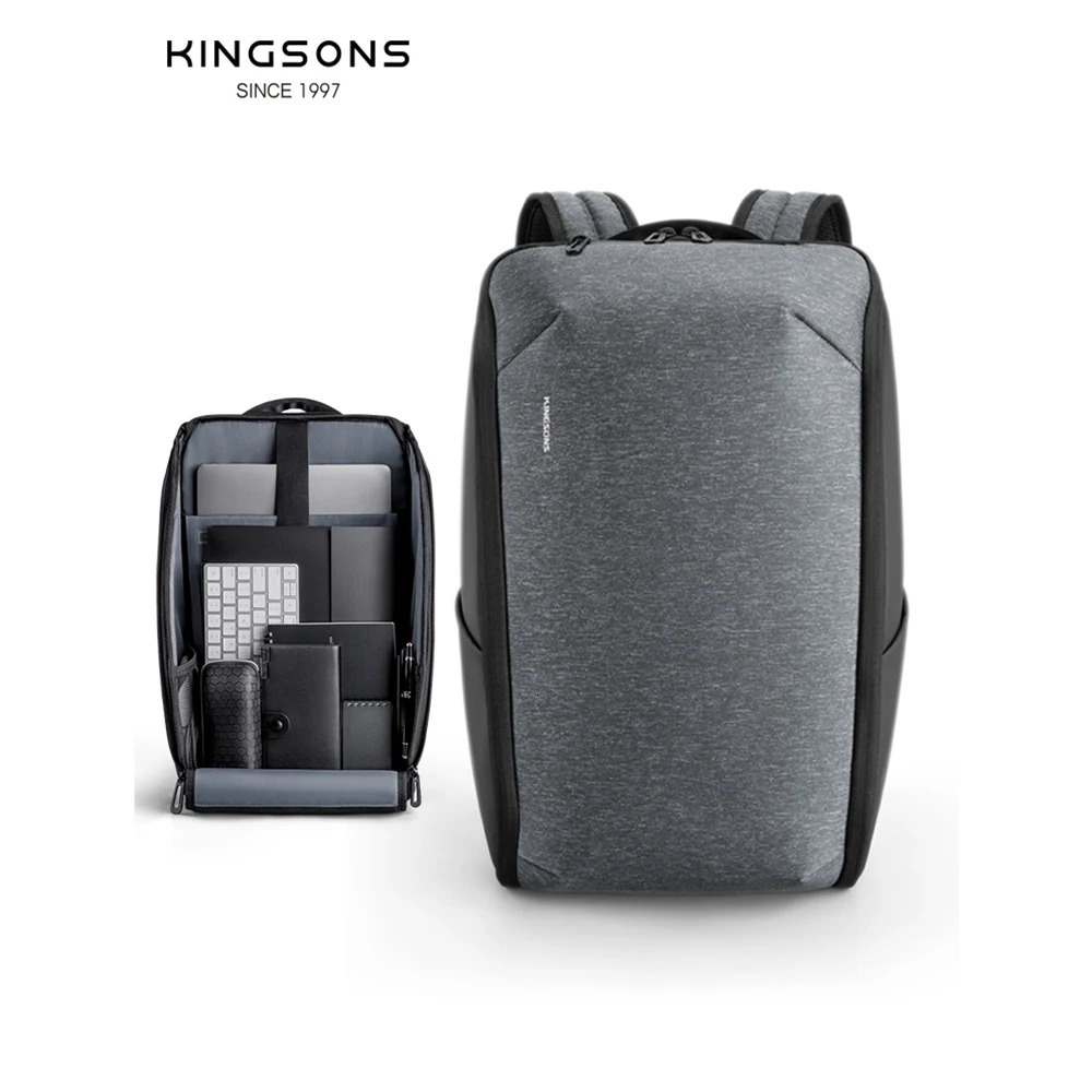 Kingsons Man Backpack Fit 15 inch laptop with upgraded USB charging mens multifunctional travel waterproof bag Mochila 240807