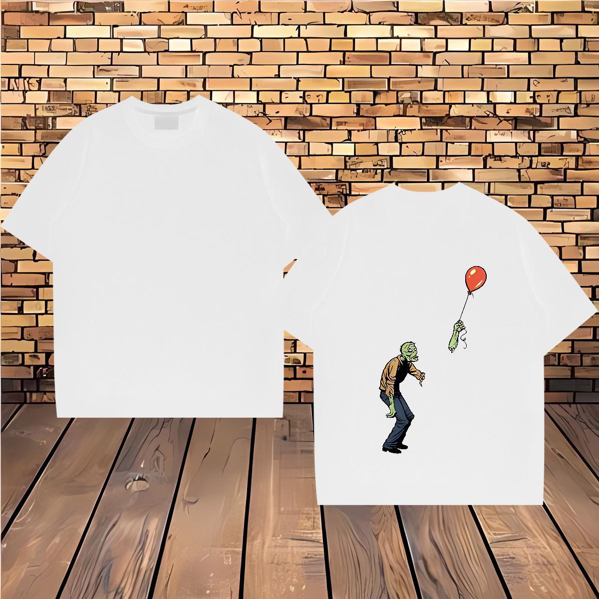 Custom T-Shirts for Men skull Tees Shirts 230g 100% Cotton Home Outdoor Comfortable Black White Round Neck Short Sleeve Tshirt for Man Woman