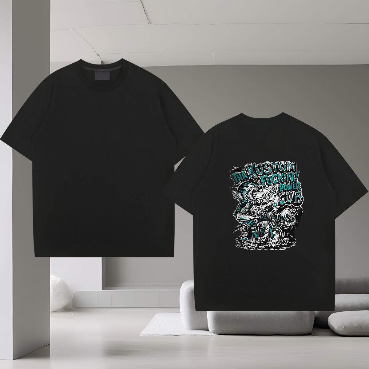 Classic Man T Shirts skull Clothings 230g 100% Cotton Daily Outfit Comfortable Custom Anime Crew Neck Tshirt for Man Woman