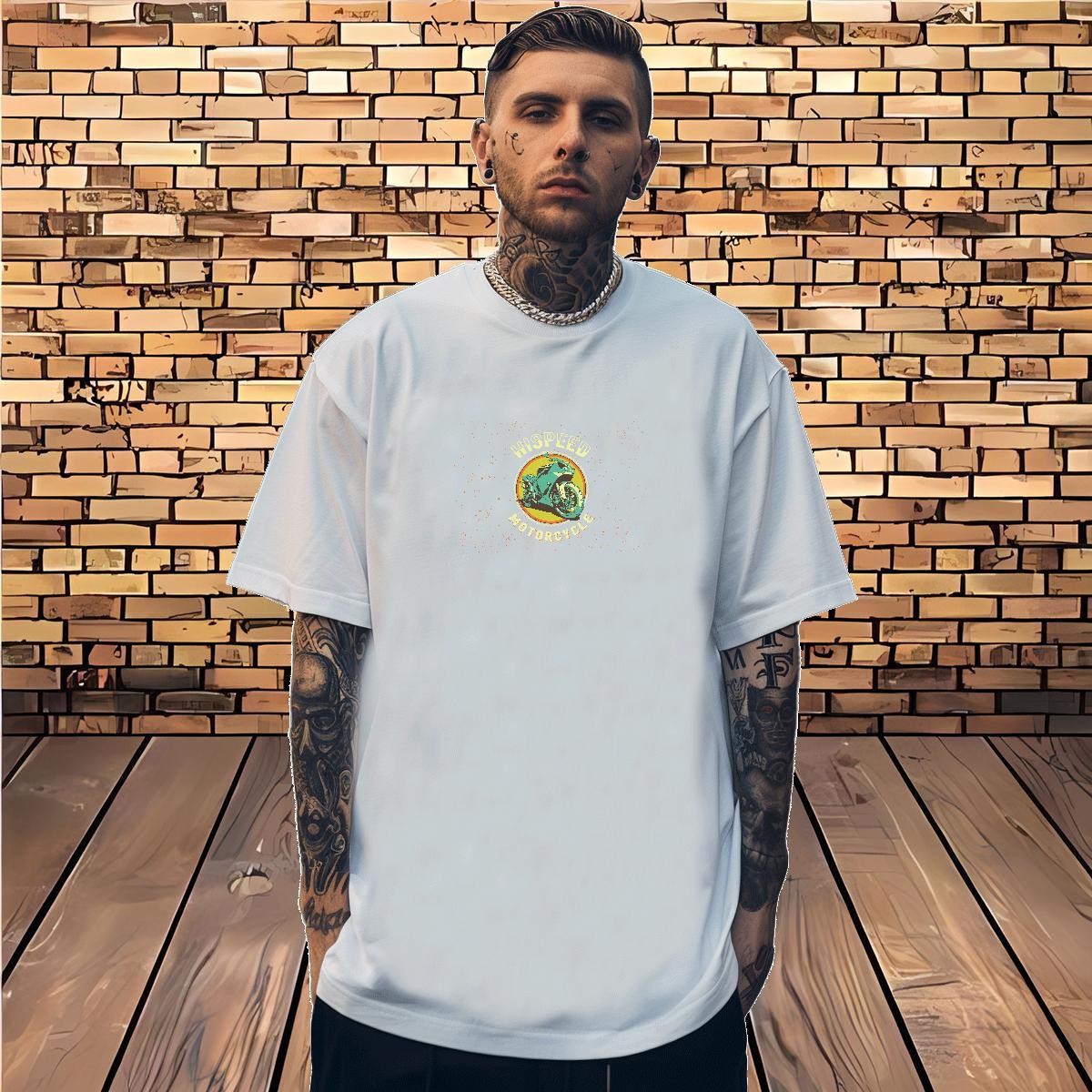 Designer Fashion Mens T Shirts Motorcycle Top Tees 230g Cotton Street Cool Custom Printing Pure Cotton Men Tees