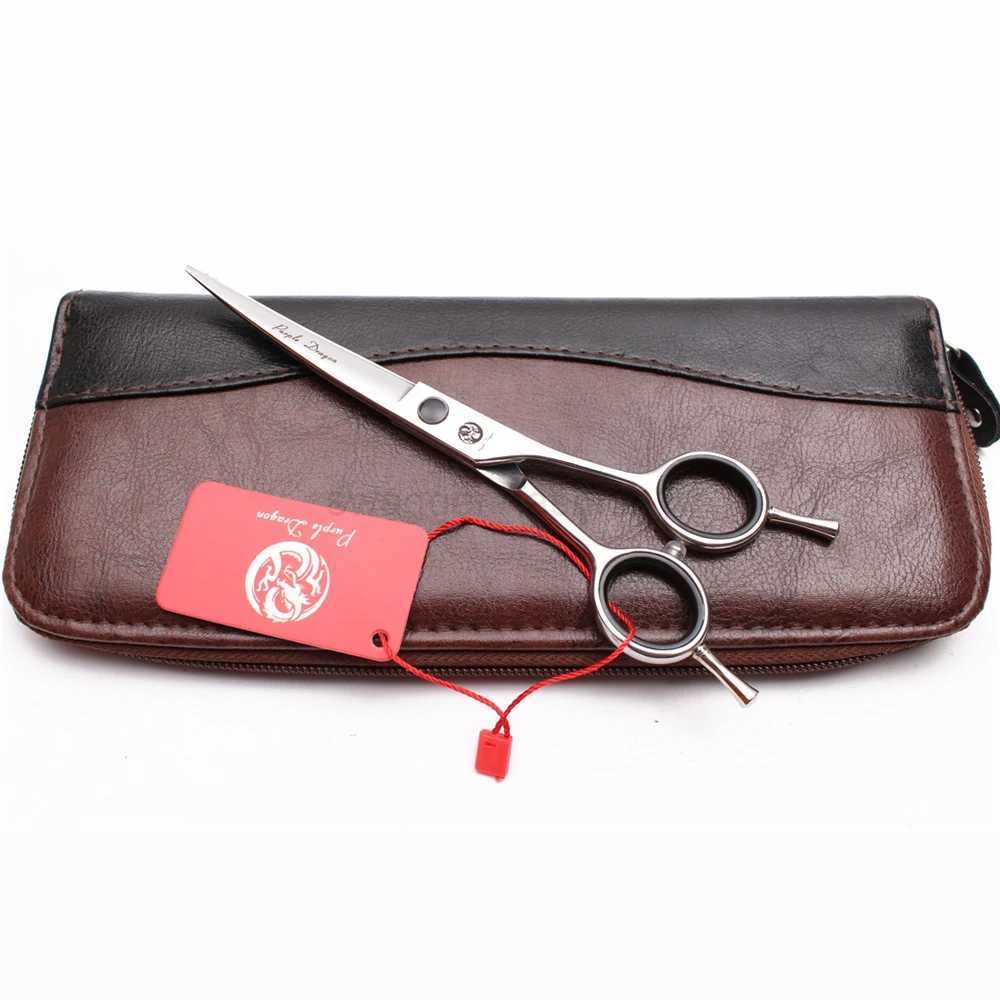 Barber Scissors Purple Dragon 5.5 6 7 8 Stainless Up Curved Cutting Scissors Hairdressing Scissors Dog Grooming Shears Z1028XJ240807