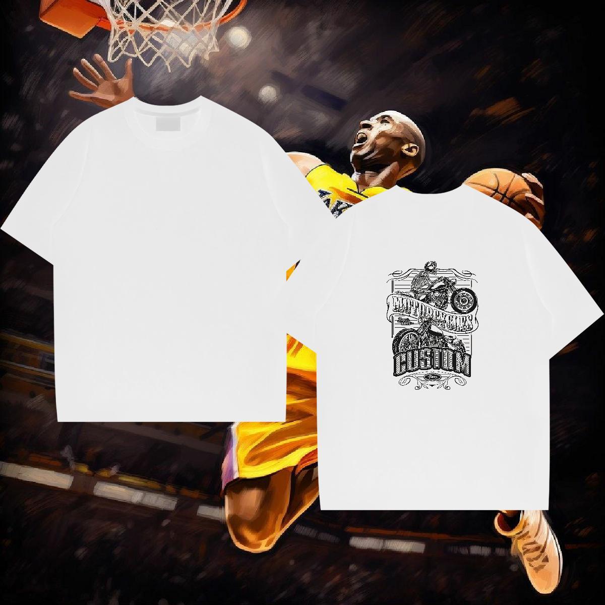 Free Shipping T Shirts Men motorbike Tops Shirt 230g Pure Cotton Casual Brand Plus Size Cartoon Round Neck Short Sleeve Men Clothes T-Shirt