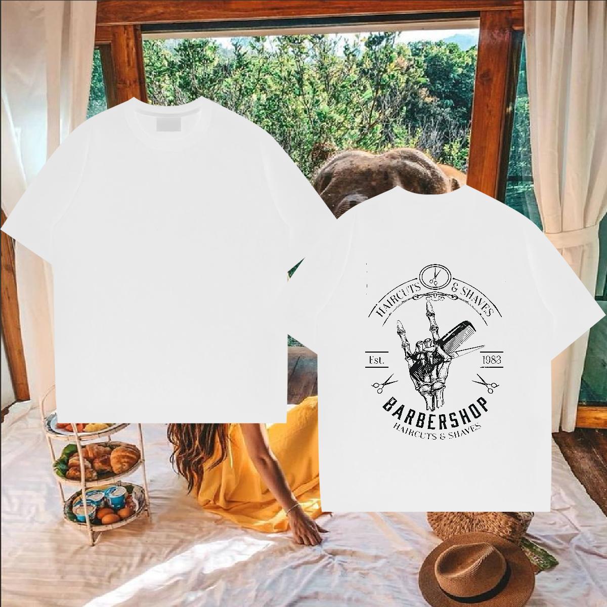 Designer Fashion Man T Shirts hands Tops Tees 230g Pure Cotton Spring Summer Loose Fit Cartoon Printing L-4XL Breathable Crew Neck Tshirt for Man Woma