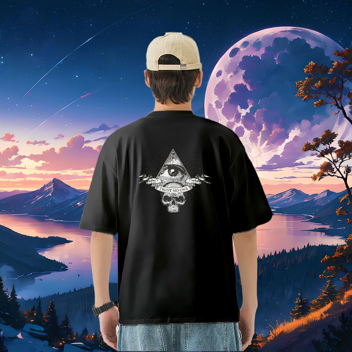 Designer T-Shirts eye of the devil Wear 230g Pure Cotton Street Wear Comfortable DIY Anime Short Sleeve Soft Mens Tshirts