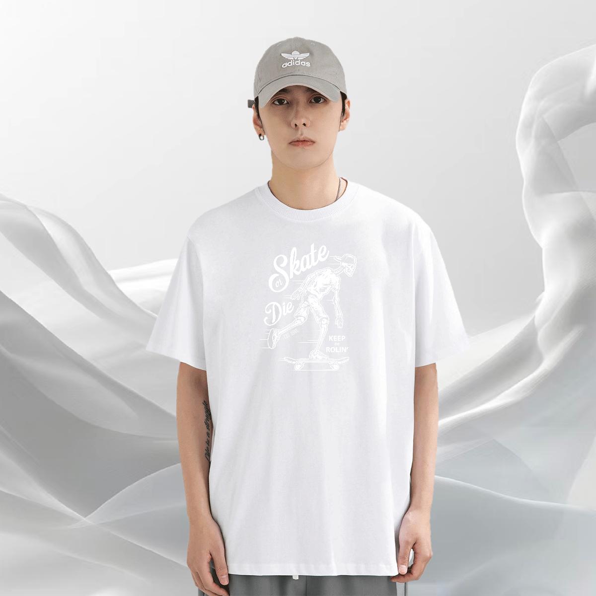 Fashion Design Men T Shirts skull Tees Shirts 230g Cotton Street Casual Cool Anime Breathable Crew Neck Tshirt for Man Woman