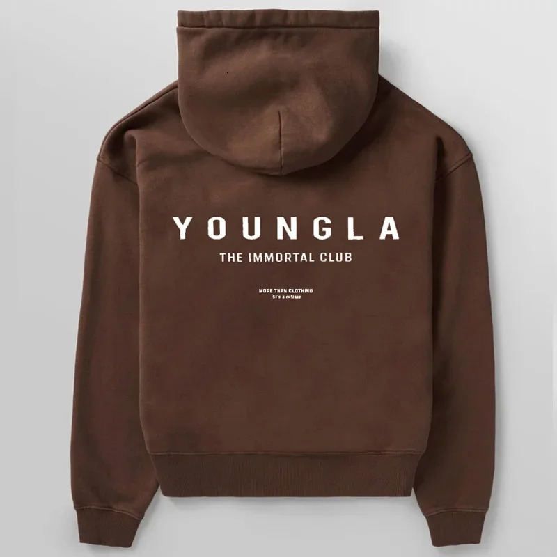 camping Mens oversized hoodie doublelayer composite fabric printed jacket sports fitness sweatshirt 240806 - view 5
