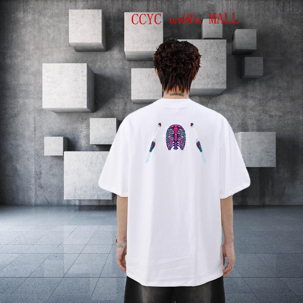 Custom Mens T Shirts skull Polos 230g Pure Cotton Daily Outfit Classic Anime Breathable Men Clothes T-Shirt