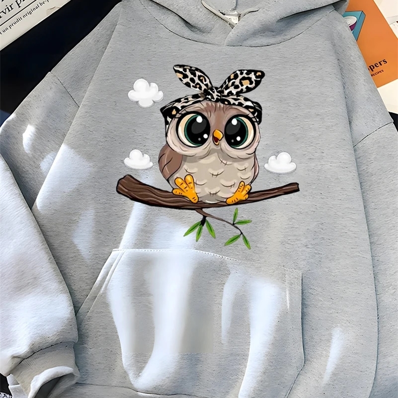 Hirsionsan Kawaii Cartoon Print Hoodies Women Oversized Sportwear Female Sweatshirt Cute Graphic Fleece Ladies Clothes 240806