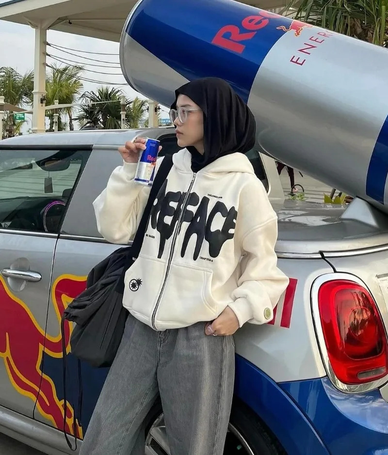 American Letter Star Print Zipper Hoodie Y2K Men and Women Retro Streetwear Loose Fashion Street Couple Casual Jacket 240806