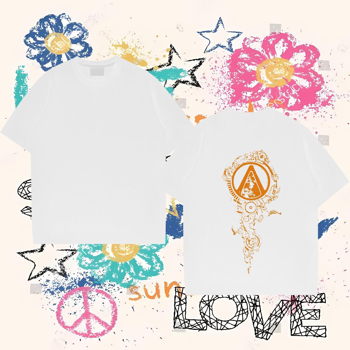 2024 DIY Mens T Shirts eye of the devil Tops Shirt 230g Pure Cotton Summer Casual Comfortable Custom Printing Breathable Crew Neck Couples T Shirts