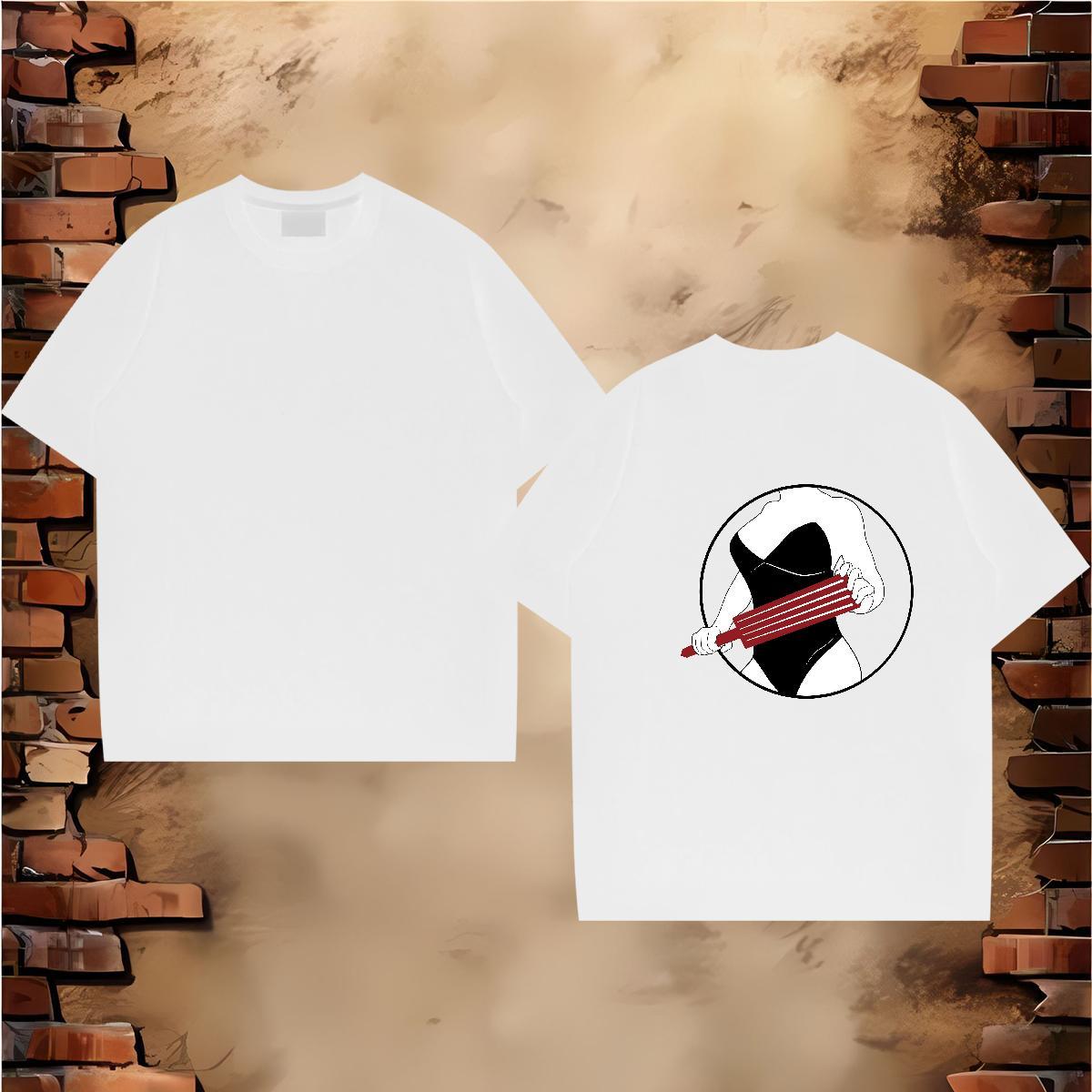 Designer Man T Shirts portrait Wear 230g Cotton Casual Beach Brand Custom Print Oversized Breathable Mens Tshirts
