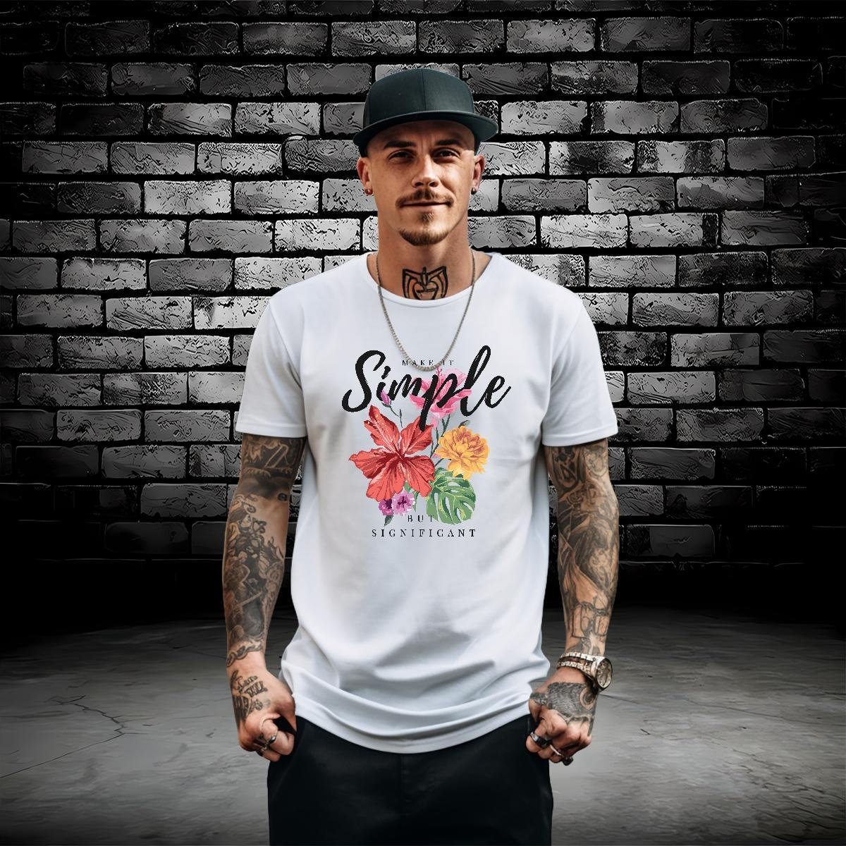 DIY T-Shirts for Men letter Polos 230g Cotton Outdoor High Quality Asian Size O-Neck Short Sleeve Men Tops Tees