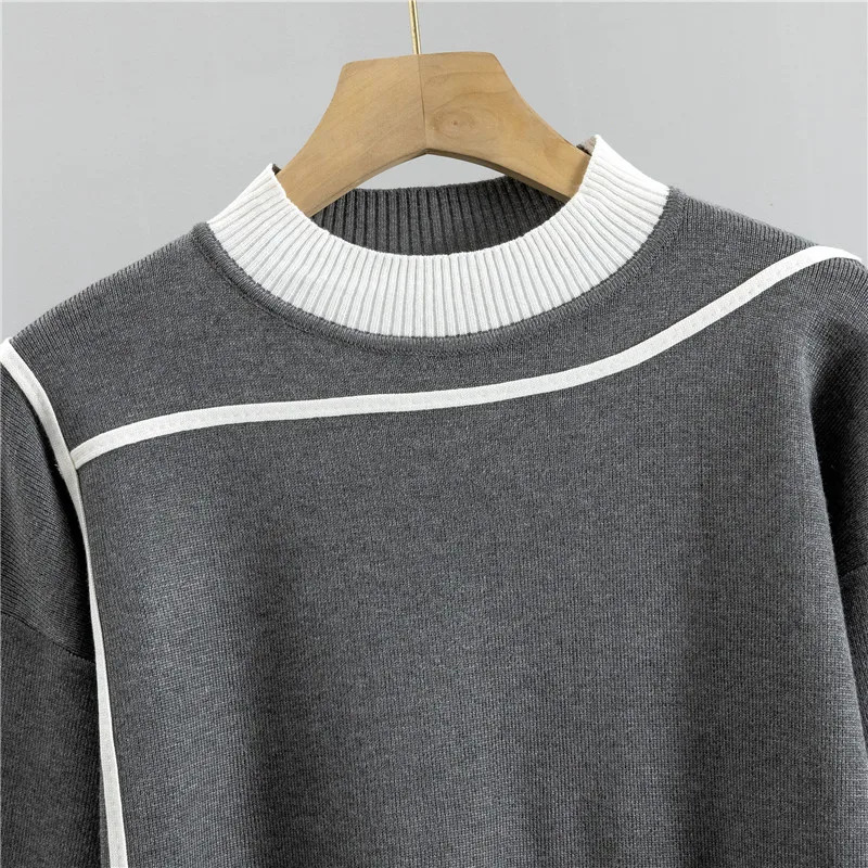 Autumn Winter 2 Pieces Set Knitted Long Sleeve Pullovers Sweater Casual Patchwork Fashion Women Tops And Pants Suits Spring 240807