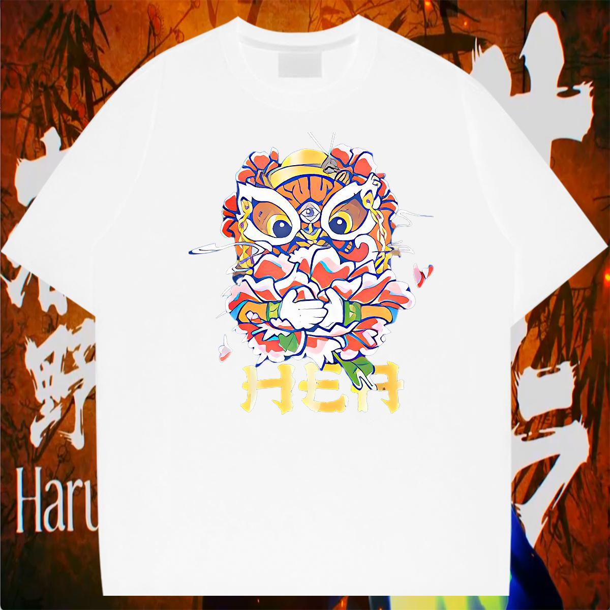 Fashion New T-Shirts for Men Tops Tees 230g 100% Cotton Street Casual Comfortable Floral Print Short Sleeve O-Neck Tshirt for Man Woman