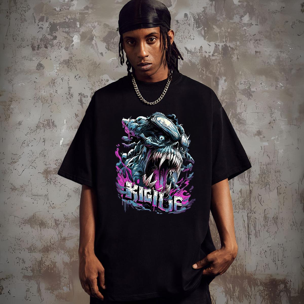 New Designer T Shirts Men skull Clothes 230g Pure Cotton Home Outdoor High Quality Custom Big Size O-Neck Short Sleeve Couples T Shirts