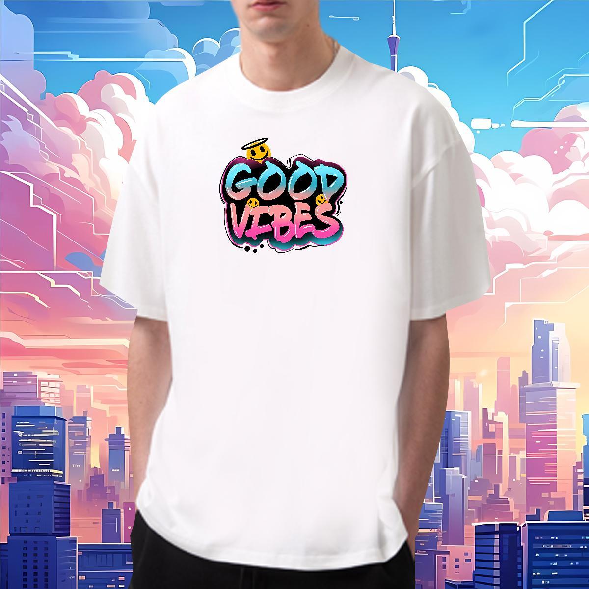 Fashion New T-Shirts letter Wear 230g Cotton Street Loose Anime Breathable Soft Men Tees