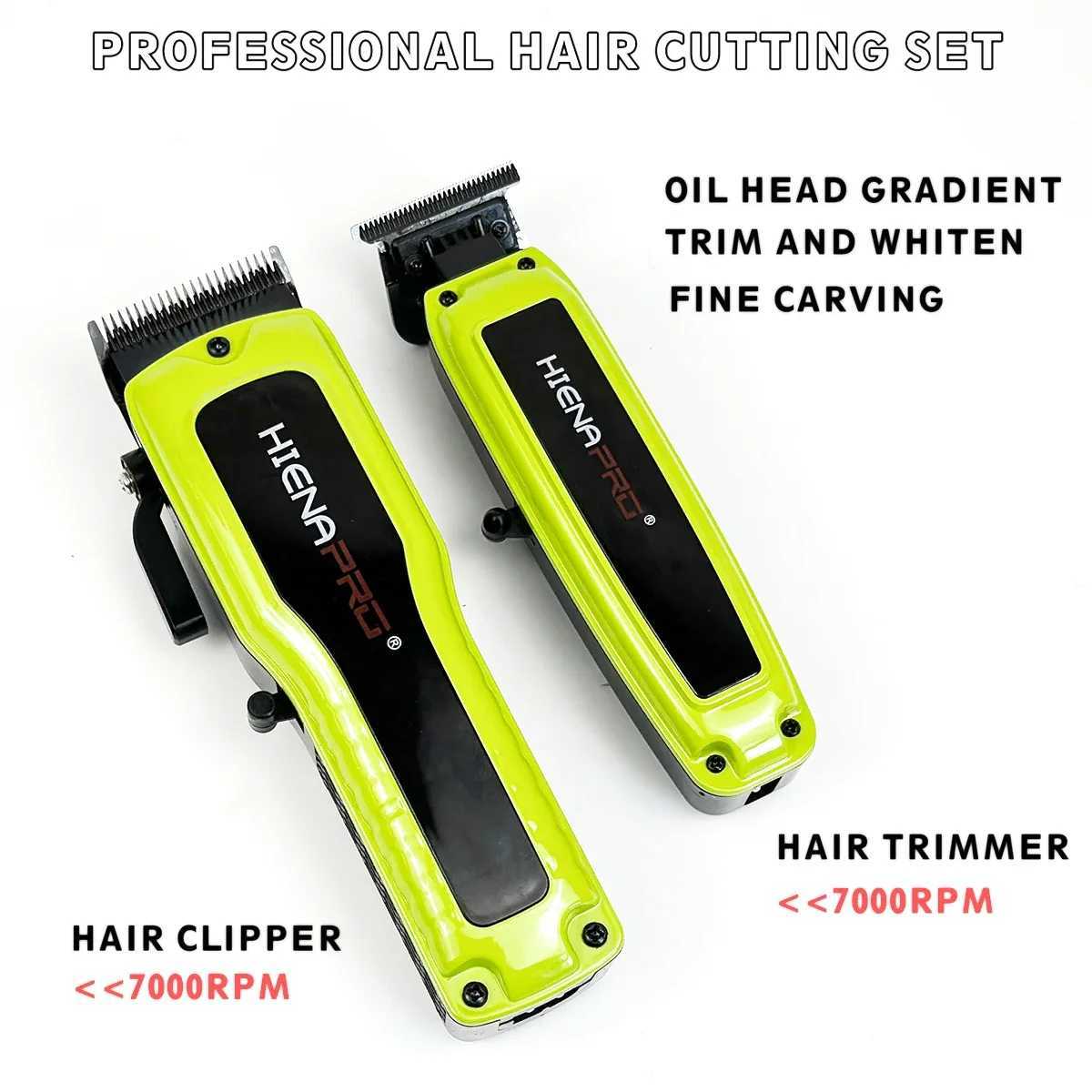 Electric hair clipper 2PC set 7000RPM HYN T04 rack mounted blade hair salon mens oil head household hair clippers and trimmers W240806