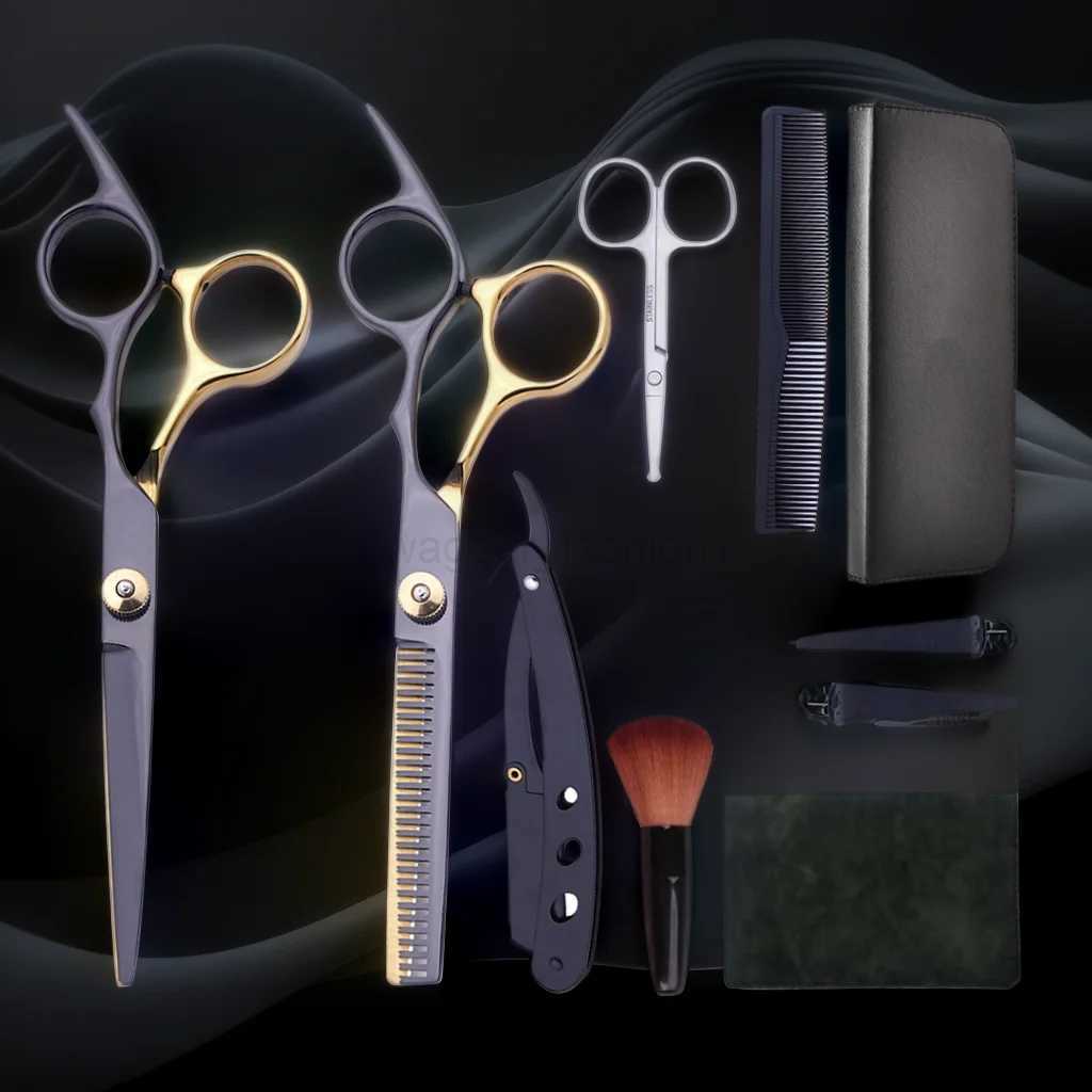 10pcs Hairdressing Scissors Set Hair Cutting Thinning Shears Set Professional Salon Stainless Steel Hair Scissors Barber ToolsXJ240807