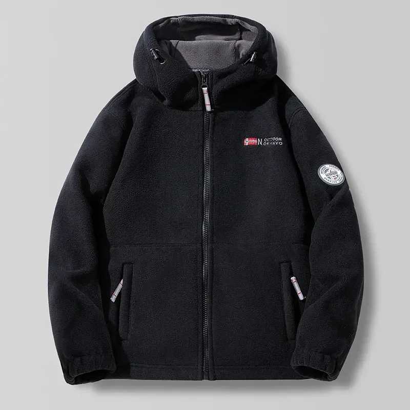 Men's Down Parkas Winter thick mens wool jacket hooded casual outdoor polar cold protective jacket warm Norwegian polar jacket plus jacket Q24080