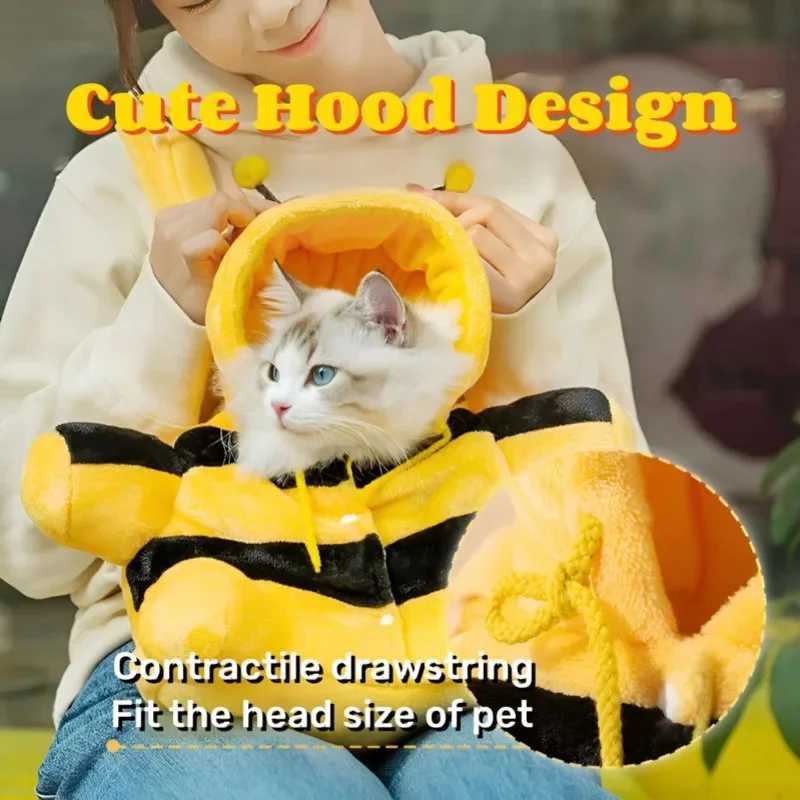 Others Dog Carrier Dog Carrier Cute 3D Bee Cat Carrier Bag for Autumn Winter Warmth Windproof Dog Crossbody Shoulder Bag Portable Pet Travel Supplies 