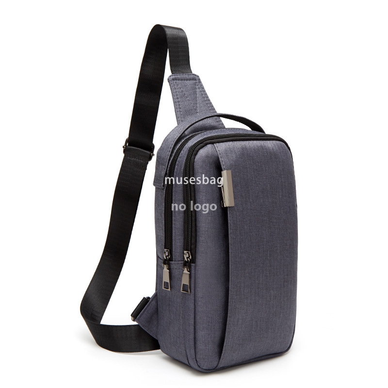 Cross-border men's chest bag canvas small backpack boys casual single shoulder crossbody bag multi-functional outdoor men's bag