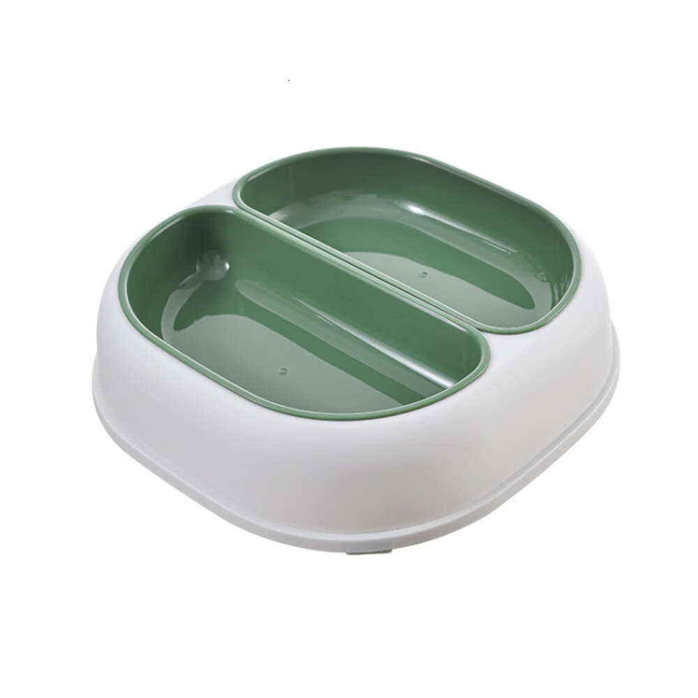 Dog dual bowl food bowl, large capacity anti spill pet food bowl, anti slip and easy to clean cat bowl, 2-in-1 food bowl