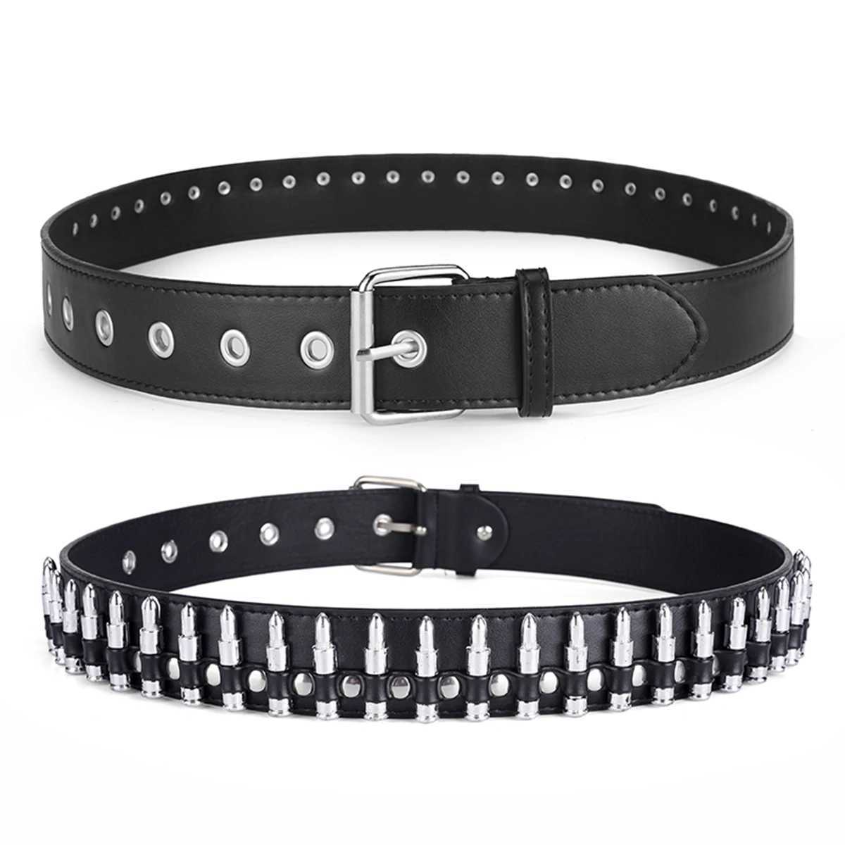 Mens Bullet Wide Belt Punk Style Personalized Womens Belt Neutral W240807