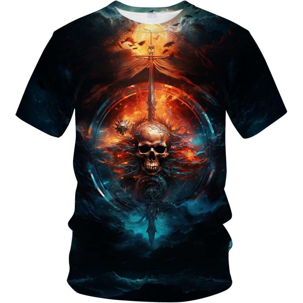 Mens T shirt Funny T-Shirt Pirate Skull Graphic Tee Shirt shirts tshirt graphic tee Casual tops summer clothes Short sleeve Free shipping