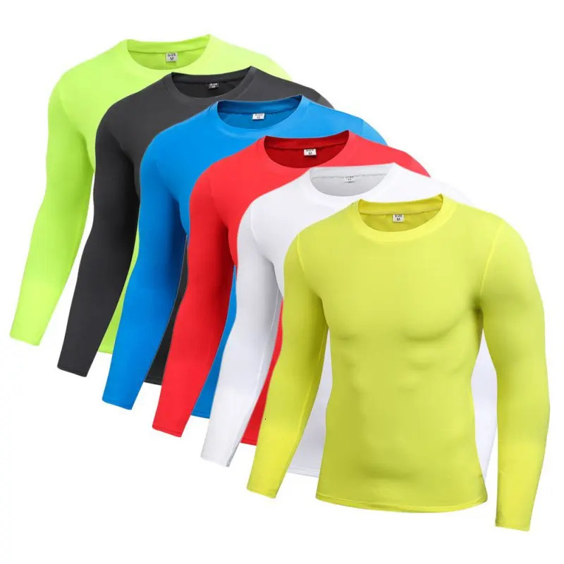 Mens Quick Dry Fitness Compression Long Sleeve Baselayer Body Under Shirt Tight Sports Gym Wear Top Outdoor 240807