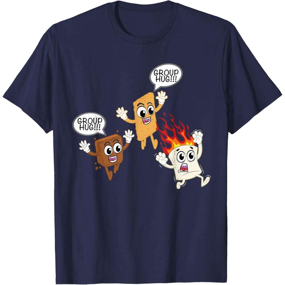 T shirt for Mens Womens Camping Smores Roasted Marshmallow Group Hug T-Shirt Shirts Tshirt Graphic Tee Casual Tops Clothes Short sleeve