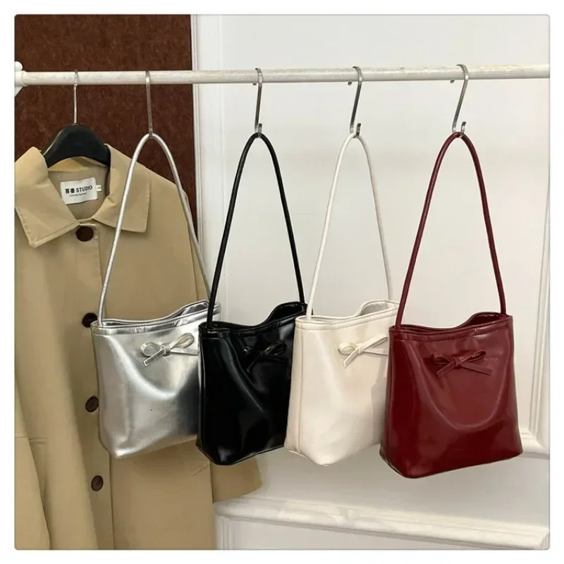 Bow Hasp PU Shoulder Bags Trendy Fashion Simplicity Crossbody Bags Versatile Womens Handbags Bolso Mujer 240808